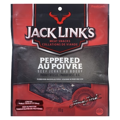 Jack Links Peppered Beef Jerky Meat Snacks 80 g, $6.86/100g