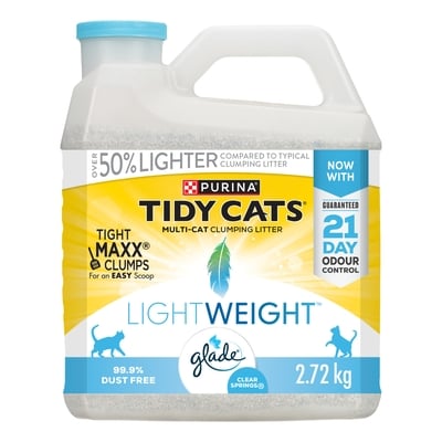 Purina Tidy Cats LightWeight Cat Litter with Glade Clear Springs Multi-Cat 2.72 kg, $0.51/100g