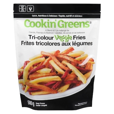 Cookin Greens Tri-Colour Veggie Fries  500 g, $1.20/100g