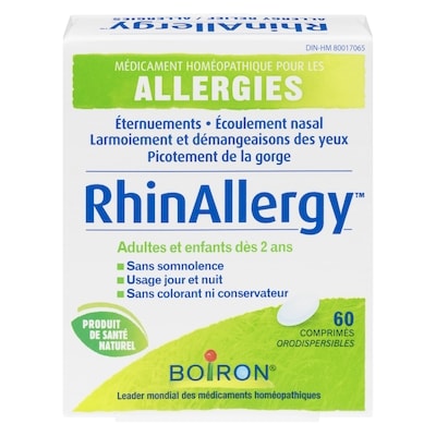 Boiron RhinAllergy pour les allergies 60 ea, 0,24 $/1ch