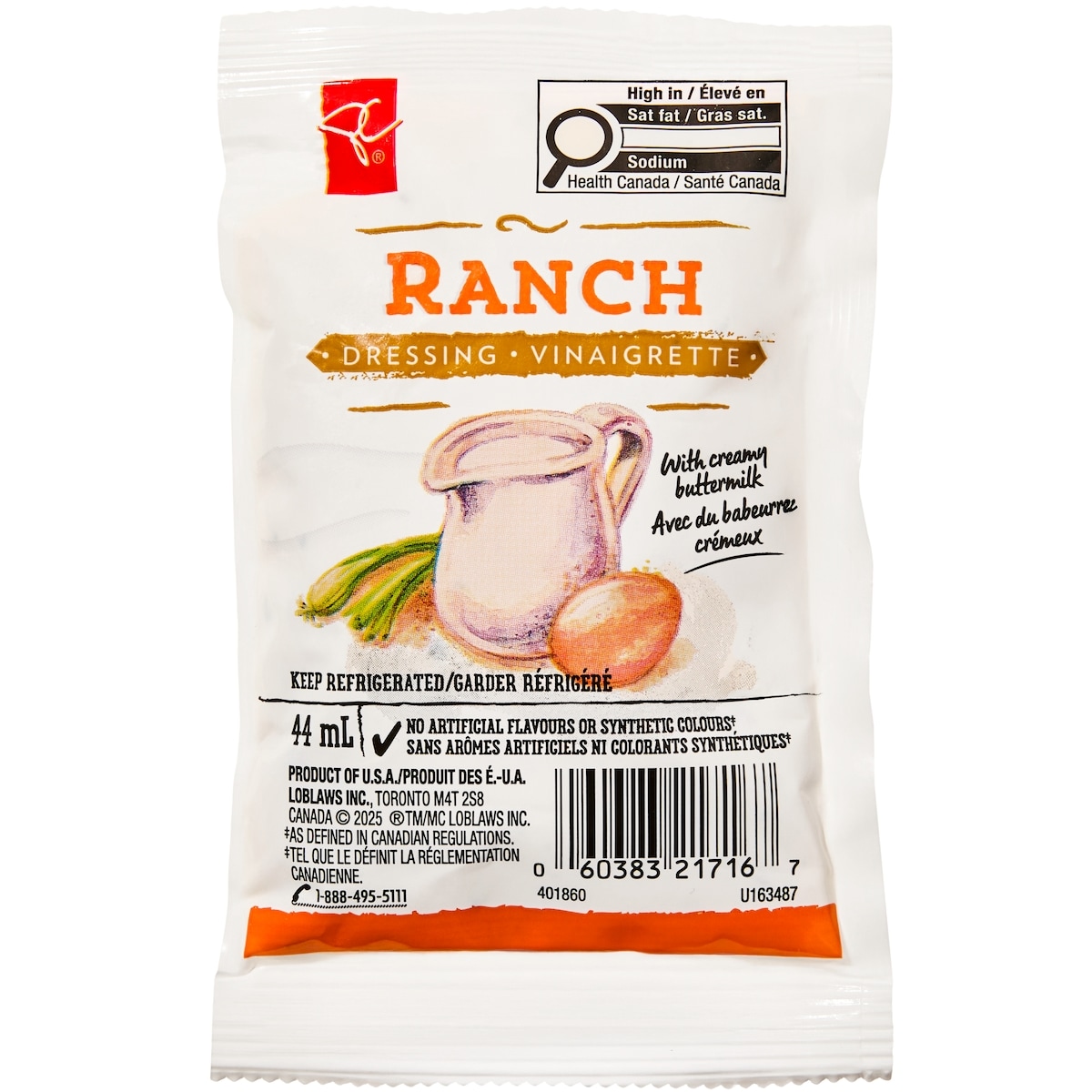 President's Choice Ranch Dressing Pouch