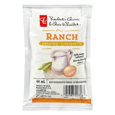 le Choix du Président Sauce Ranch Sachet 44 Ml 44 ml, 1,11 $/100ml
