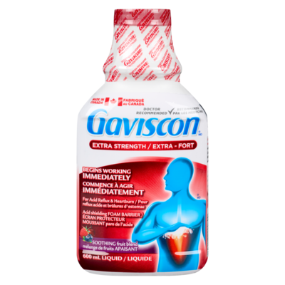 Gaviscon Soulagement des brûlures d’estomac Gaviscon, liquide, extra-fort, aux fruits 600 ml, 5,67 $/100ml