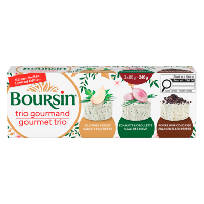 Boursin Gourmet Trio 240 g, $4.58/100g