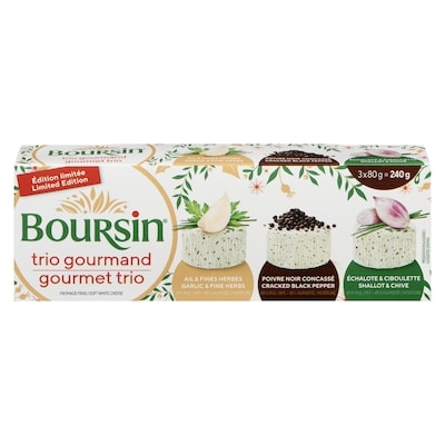 Boursin Gourmet Trio 240 g, $5.00/100g
