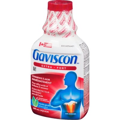 Soulagement des brûlures d’estomac Gaviscon, liquide, extra-fort, menthe glacée