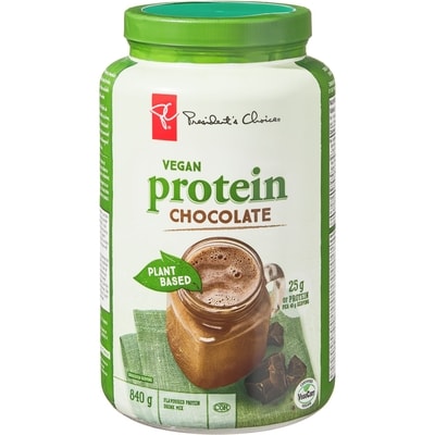 President's Choice Plant Based Vegan Protein, Chocolate 840 g, $6.07/100g