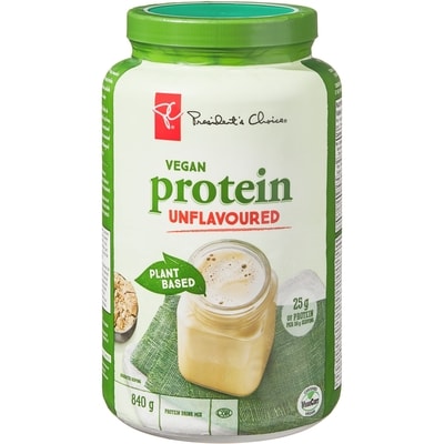 President's Choice Plant Based Vegan Protein, Unflavoured 840 g, $5.71/100g