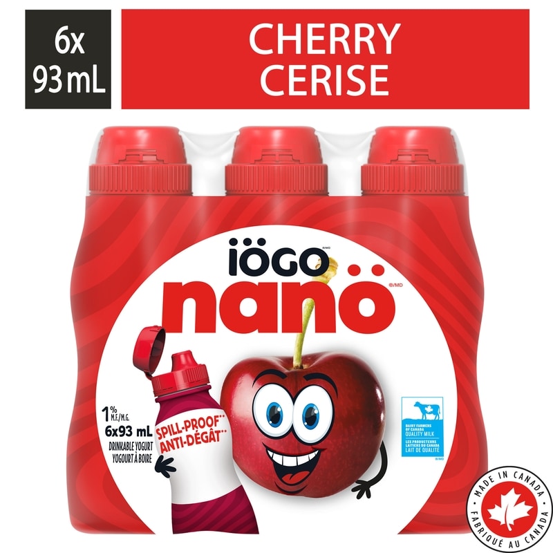 IOGO Nanö Drinkable Cherry Yogurt 1% - 6x93.0 ml | Fortinos