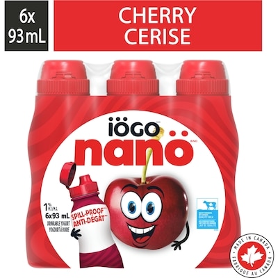 IÖGO Nanö Yogourt À Boire Cerise 1 % 6 X 93 Ml 6x93.0 ml, 0,81 $/100ml