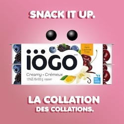 IOGO Cherry Lemon Blackberry-Blueberry Vanilla Lactose-Free Yogurt