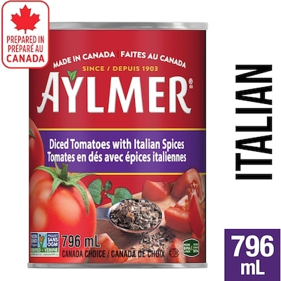 Aylmer Diced Tomatoes with Italian Spices 796 ml, $0.38/100ml
