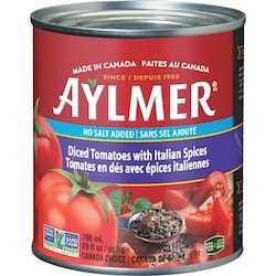 Aylmer Tomates en dés aux épices italiennes, sans sel ajouté 796 ml, 0,21 $/100ml