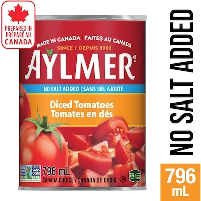 Aylmer Tomatoes Diced, No Salt Added 796 ml, $0.38/100ml