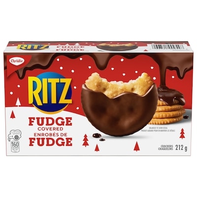Christie Craquelins RITZ enrobés de fudge, riches, recouverts de fudge, goût beurré, feuilleté, craquelin fondant en bouche 212 g, 1,42 $/100g
