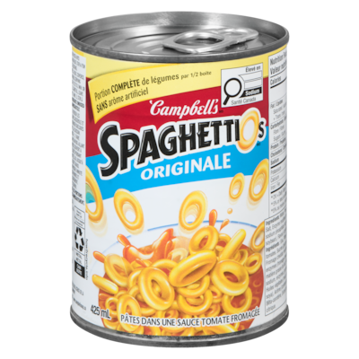 Campbell’s Spaghettios 425 ml, 0,41 $/100ml
