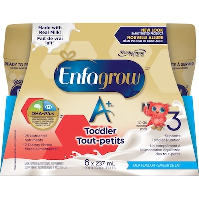 Enfagrow Boisson nutritionnelle pour tout-petits, bouteilles prêtes à boire, saveur de lait 1422 ml, 1,27 $/100ml