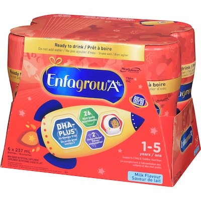 Boisson nutritionnelle pour tout-petits, bouteilles prêtes à boire, saveur de lait