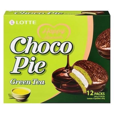 Lotte Chocolate Pastry Green Tea Flavour Choco Pie 336 g, $1.49/100g