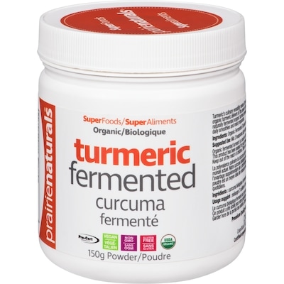 Prairienaturals Poudre de curcuma fermenté biologique 150 g, 27,33 $/100g