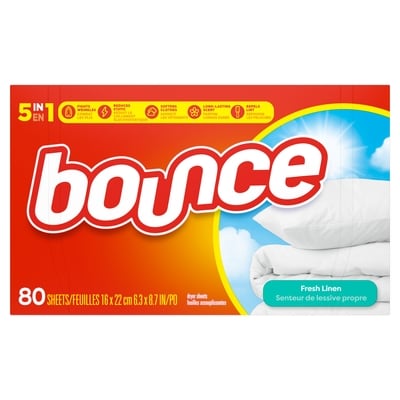 Bounce Fabric Softener Sheets, Fresh Linen Scent, 80 Count 80 ea, $0.09/1ea