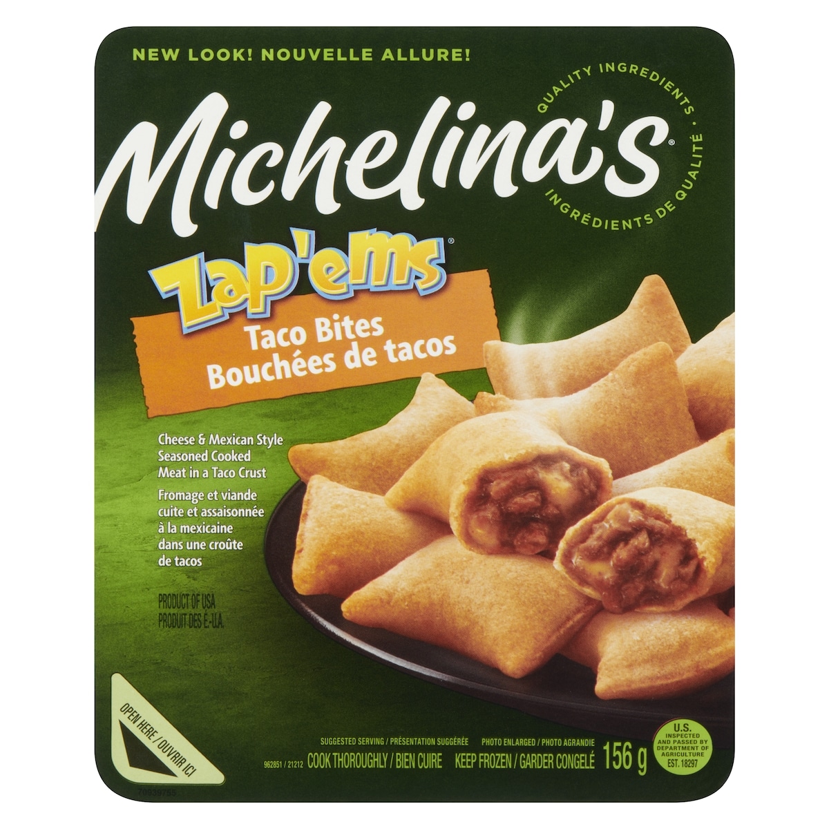 Michelina Bouchées genre taco Zap’ems de Michelina’s 156 g, 1,12 $/100g