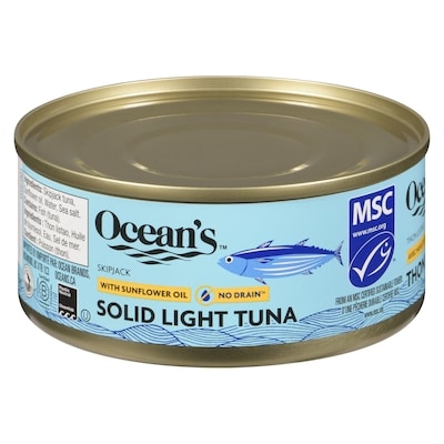 Ocean's Halo Solid Light Tuna No Drain in Oil 130 g, $2.53/100g