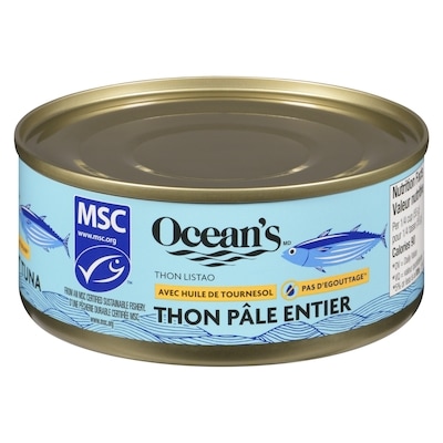 Ocean's Halo Thon pâle entier sans égouttage dans l’huile 130 g, 2,53 $/100g