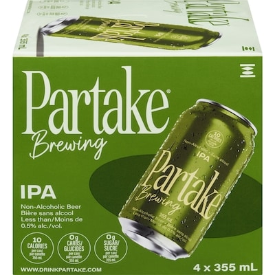 Partake Nonalcoholic Craft Beer, IPA 4x355.0 ml, $0.67/100ml