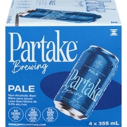 Partake Non Alcoholic Beer, PALE 4x355.0 ml, $0.60/100ml