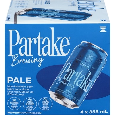 Partake Non Alcoholic Beer, PALE 4x355.0 ml, $0.67/100ml