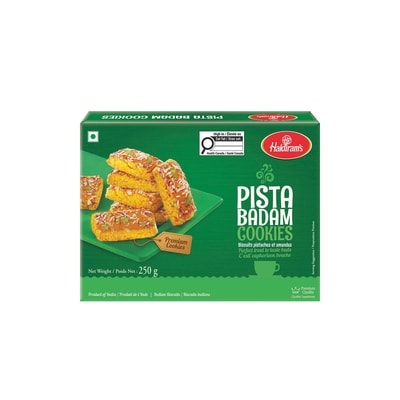 Haldiram’s Haldiram Biscuits Pista Badam 250 g, 1,80 $/100g