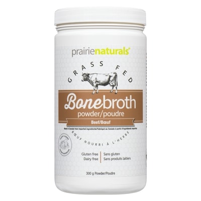 Poudre de protéines Bone Broth bœuf biologique Prairie Naturals
