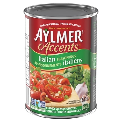 Aylmer Tomatoes Accents Italian 540 ml, $0.55/100ml