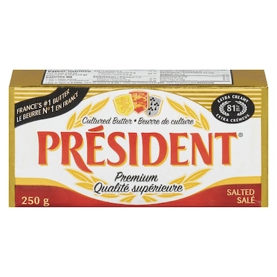 President Premium Salted Cultured Butter 250 g, $2.60/100g