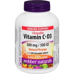 Vitamin C+D3 500 mg / 500 IU Natural Orange