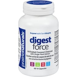 Prairienaturals Digest Force Activated Coconut Charcoal with Ginger 60 ea, $0.35/1ea