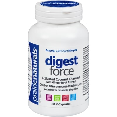 Prairienaturals Digest Force Activated Coconut Charcoal with Ginger 60 ea, $0.38/1ea