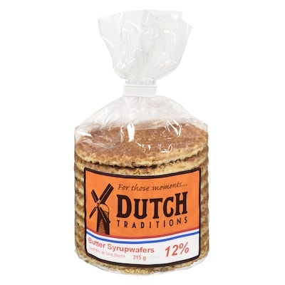 Dutch Traditions 12% Butter Syrup Wafers  315 g, $1.90/100g