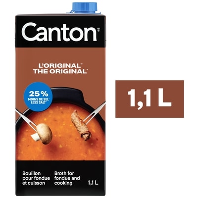 Canton Bouillon pour fondue et cuisson l'Original 25% moins de sel 1.1 l, 0,27 $/100ml