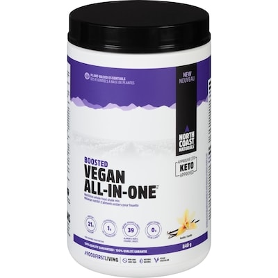 North Coast Naturals Boosted Vegan ALL-IN-ONE Vanille 840 g, 5,83 $/100g