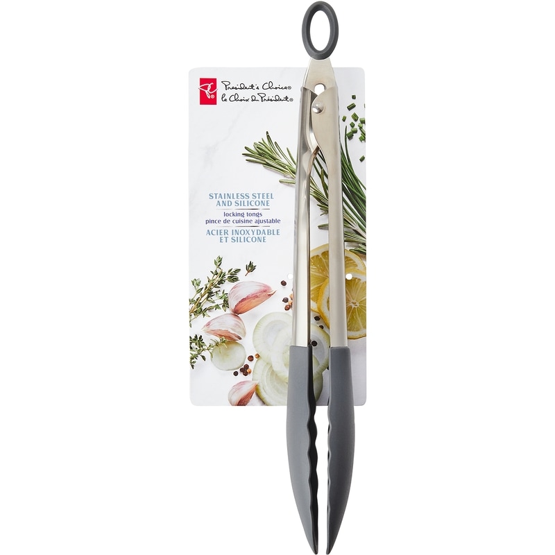 Stainless Steel Locking Tongs with Silicone 9.5 Inch 