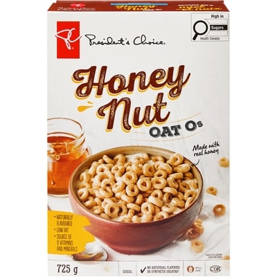 President's Choice Honey Nut Oat Os Cereal 725 g, $0.83/100g