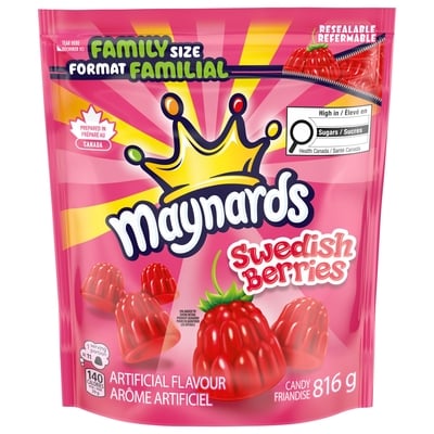 Maynards Swedish Berries Candy, Gummy Candy, Family Size, Bulk Candy 816 g, $1.23/100g