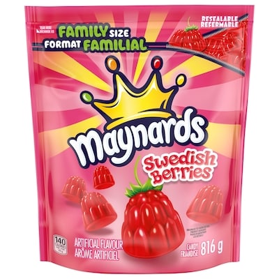 Maynards Swedish Berries Friandise, friandise gélifiée, format familial, friandises en vrac 816 g, 1,16 $/100g