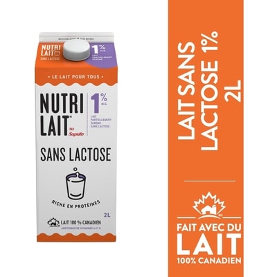 Nutrilait Lait sans lactose 3.25% 2 l, 0,32 $/100ml