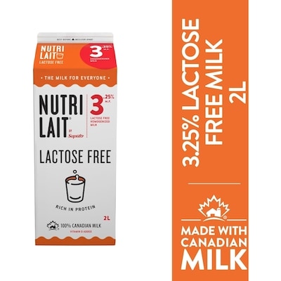Nutrilait 3.25% Lactose Free Milk 2 l, $0.32/100ml