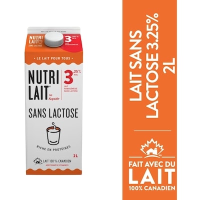 Nutrilait Lait homogénéisé 3.25% 2 l, 0,32 $/100ml
