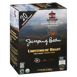 Jumping Bean Coffee, Organic Light Roast Lighthouse Roast 20