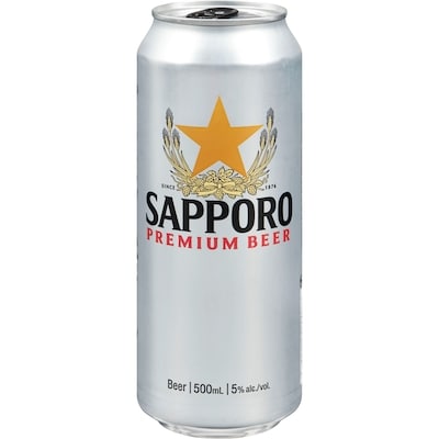 Sapporo Premium Beer, 5.0%, Since 1876 (ID required at pick-up) 500 ml, $0.79/100ml